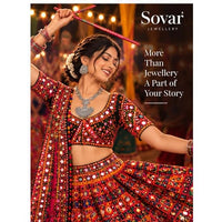 SOVAR Oxidised Silver Tribal Necklace & Earrings Set for Women | Traditional Ethnic Jewellery
