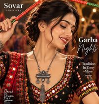 SOVAR Oxidised Silver Peacock Tribal Necklace for Women | Traditional Ethnic Statement Jewellery