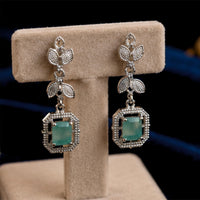 Sovar Emerald Green Stone Adjustable Jewelry Set