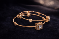 Rose Gold American Diamond Adjustable Square Bracelet