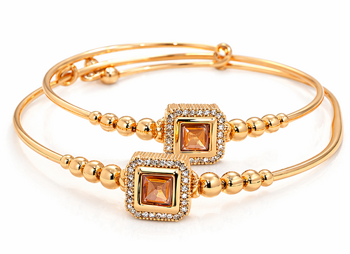 Rose Gold American Diamond Adjustable Bracelet for Girls