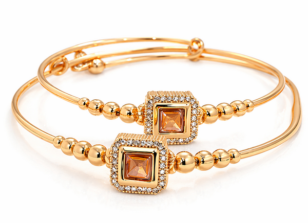 Rose Gold American Diamond Adjustable Bracelet for Girls