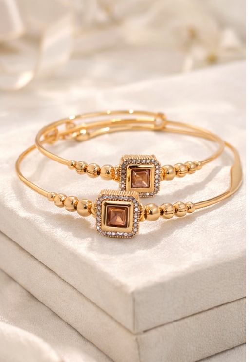 Rose Gold American Diamond Adjustable Bracelet for Girls