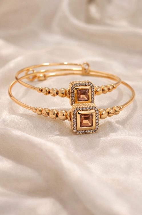 Rose Gold American Diamond Adjustable Bracelet for Girls