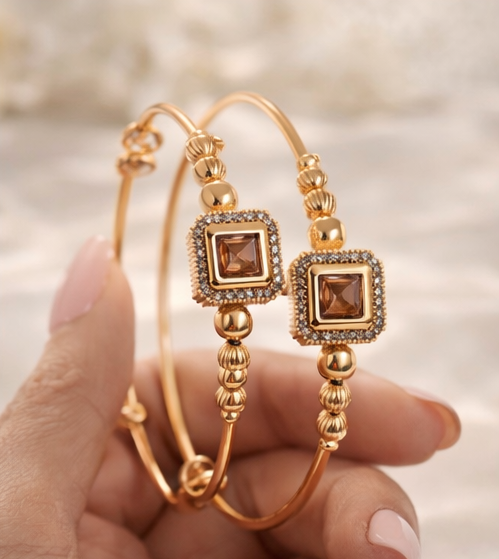 Rose Gold American Diamond Adjustable Bracelet for Girls
