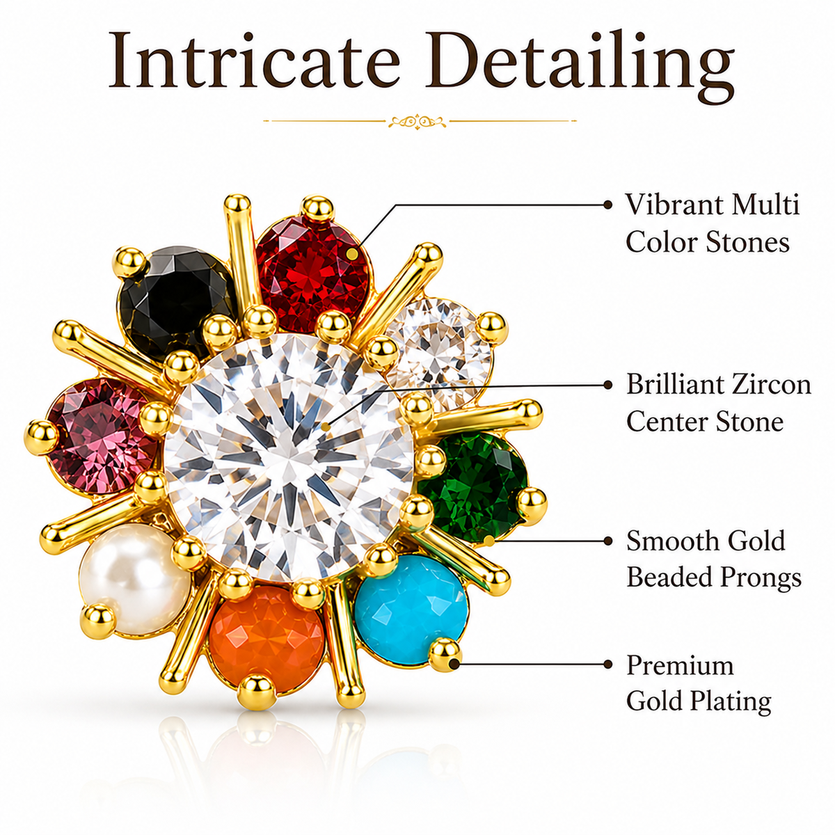 Gold-Plated Multi-Color Pendant Set