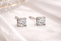 Square Cut CZ Diamond Studs