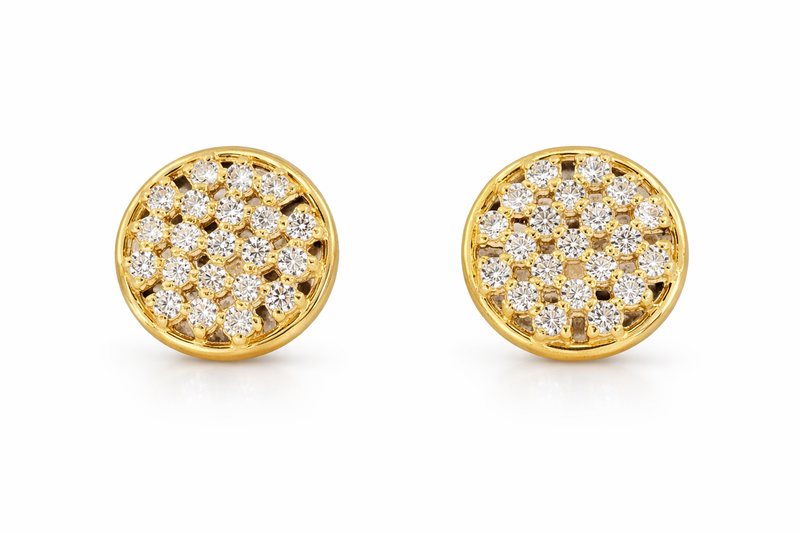 Round CZ Stone Designer Studs