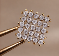 Gold Plated CZ Grid Design Studs