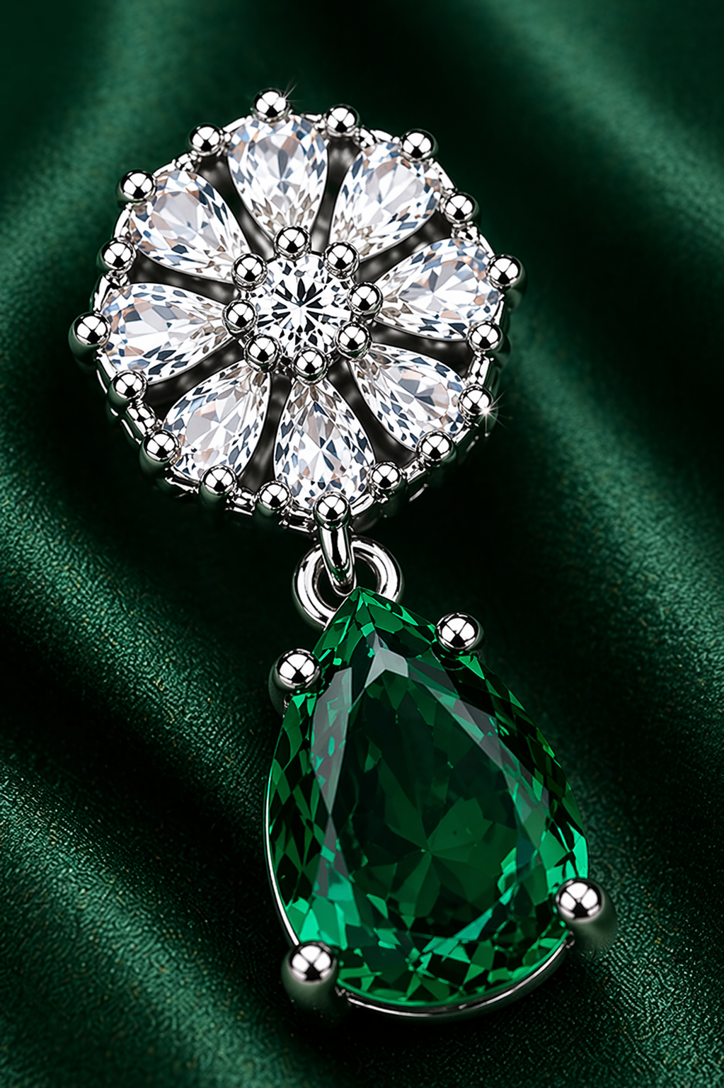 Green Stone Drop Earrings