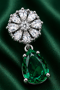 Green Stone Drop Earrings