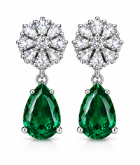 Green Stone Drop Earrings
