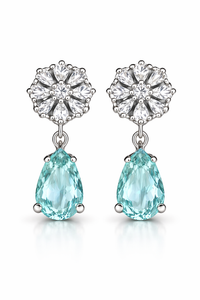 Aqua Blue Stone Drop Earrings