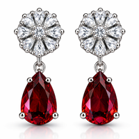 Red Stone Drop Earrings