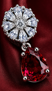 Red Stone Drop Earrings