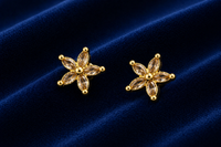 Flower Design Gold Stud Earrings