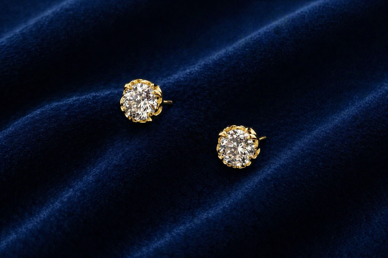 Solitaire Stud Earrings