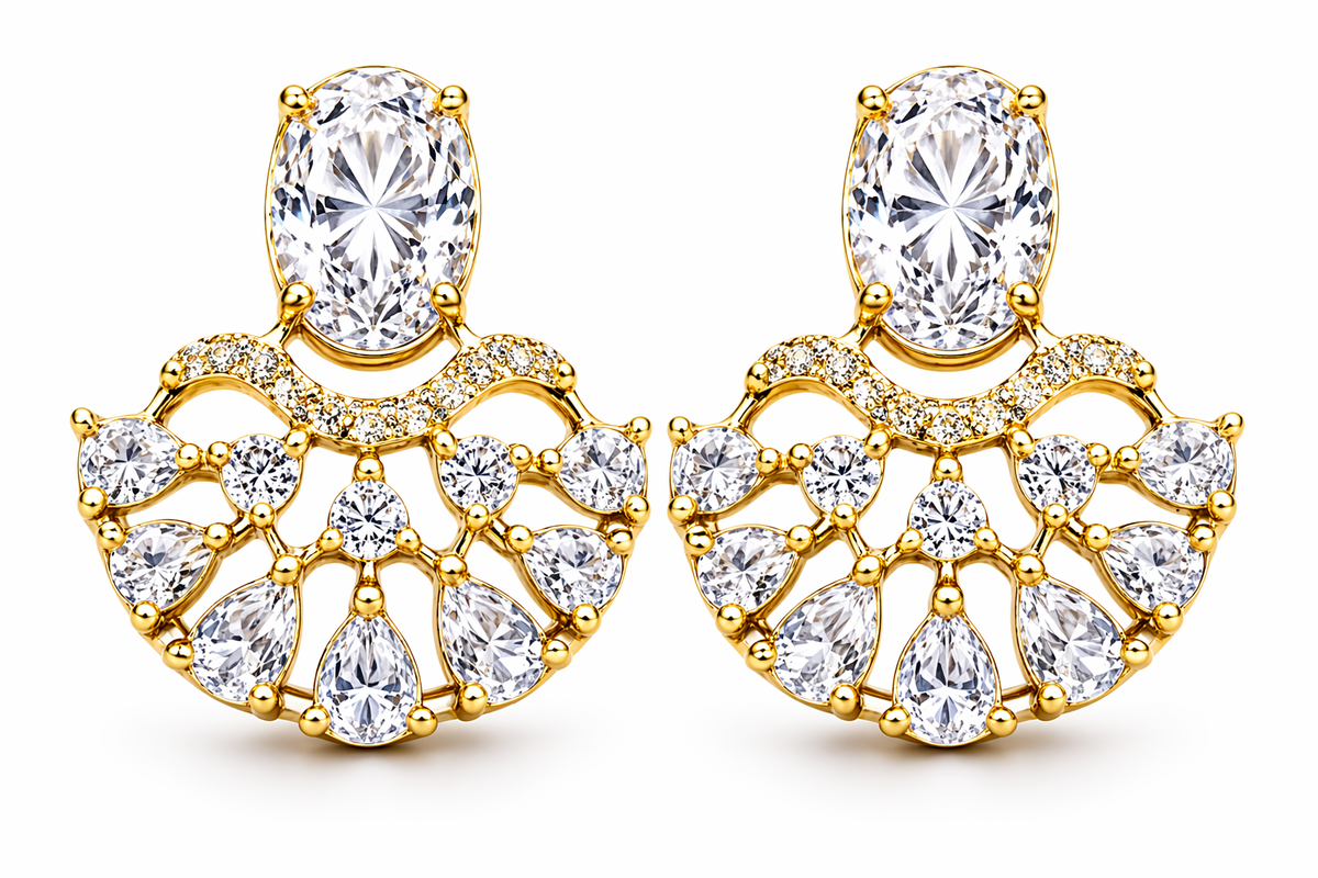 American Diamond Chandbali Earrings
