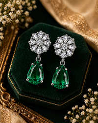 Green Stone Drop Earrings