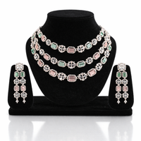 Multicolor Stone Bridal Jewellery Set with Earrings