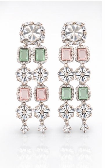 Multicolor Stone Bridal Jewellery Set with Earrings