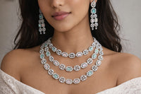 Multicolor Stone Bridal Jewellery Set with Earrings