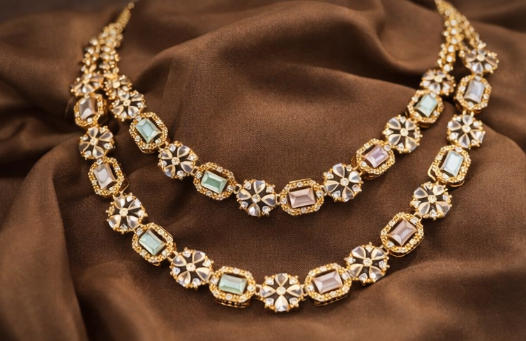 Multilayer CZ Bridal Jewellery Set with Earrings