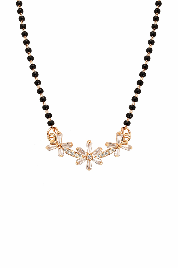Rose Gold Floral Mangalsutra Necklace