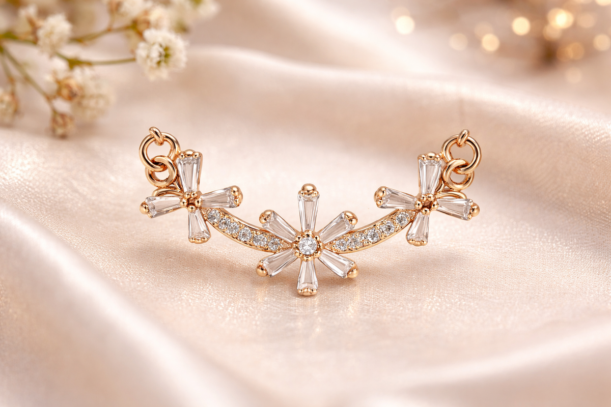 Rose Gold Floral Mangalsutra Necklace