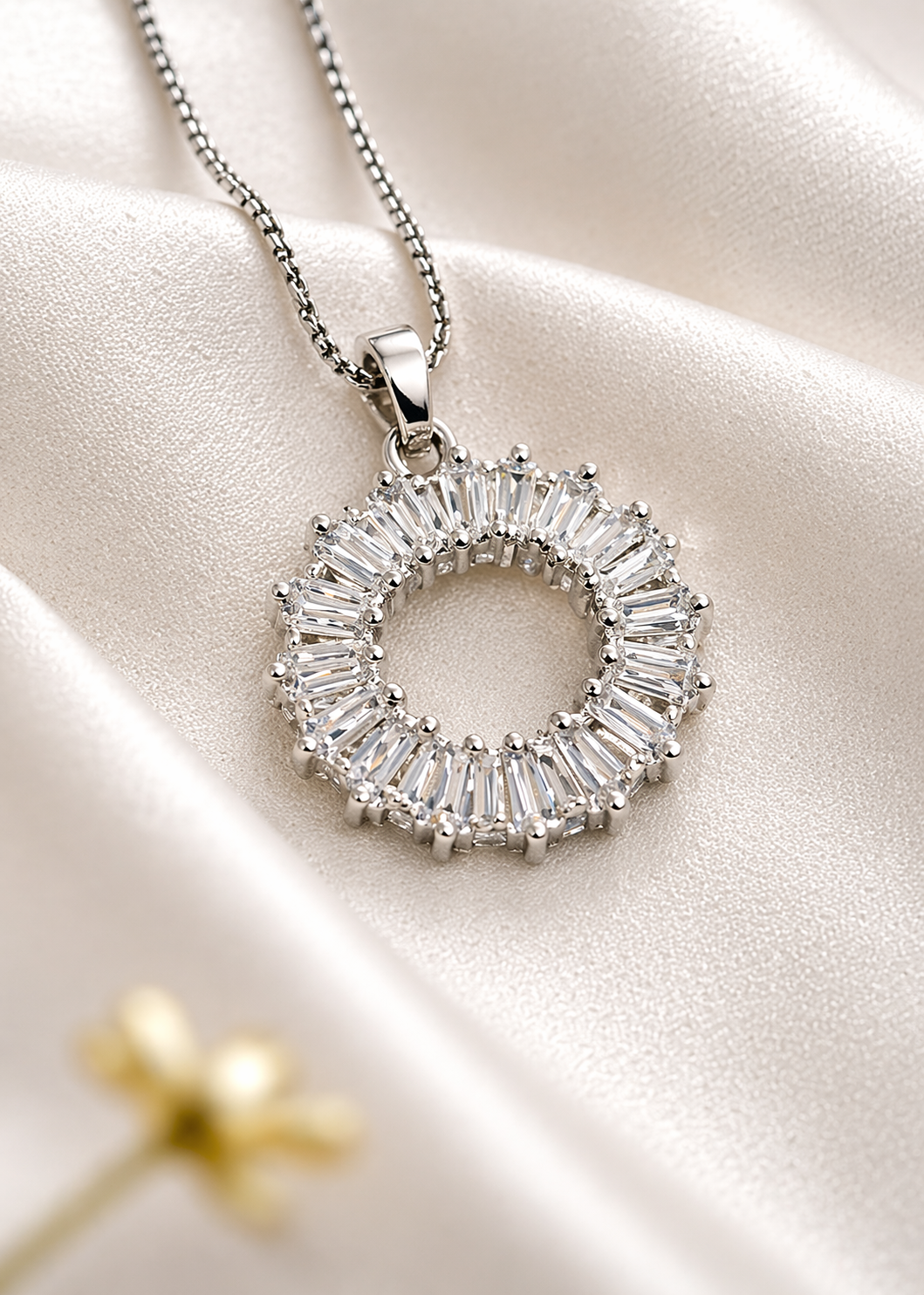 CZ Diamond Circle Ring Pendant