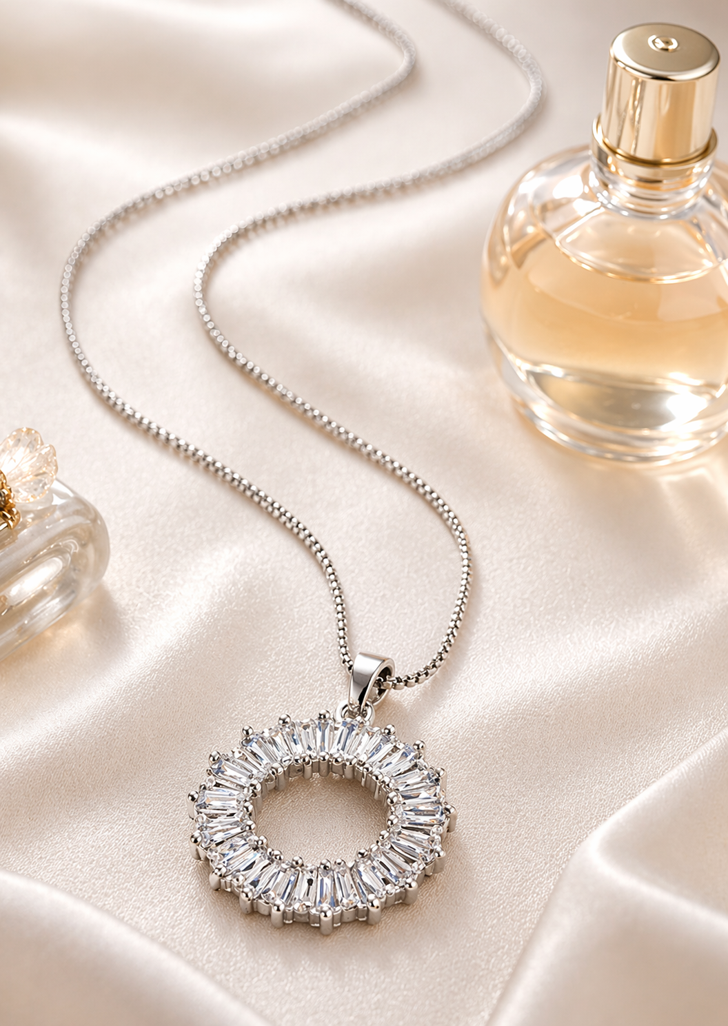 CZ Diamond Circle Ring Pendant