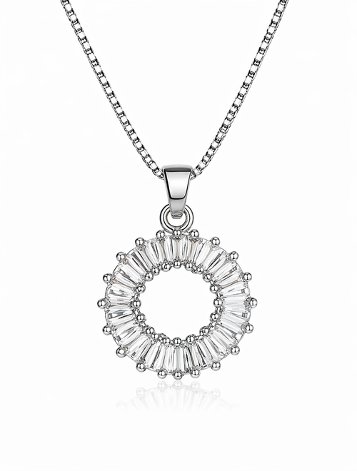 CZ Diamond Circle Ring Pendant