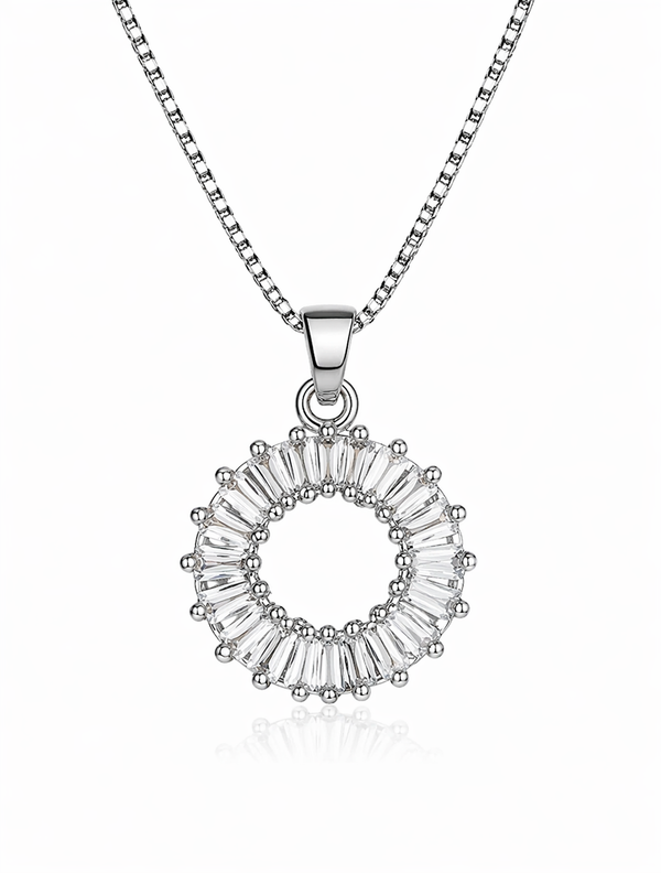 CZ Diamond Circle Ring Pendant