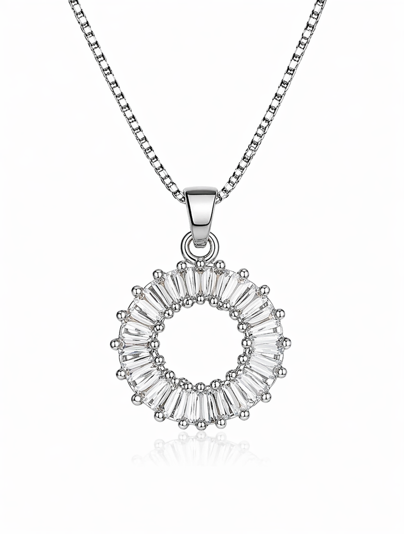 CZ Diamond Circle Ring Pendant