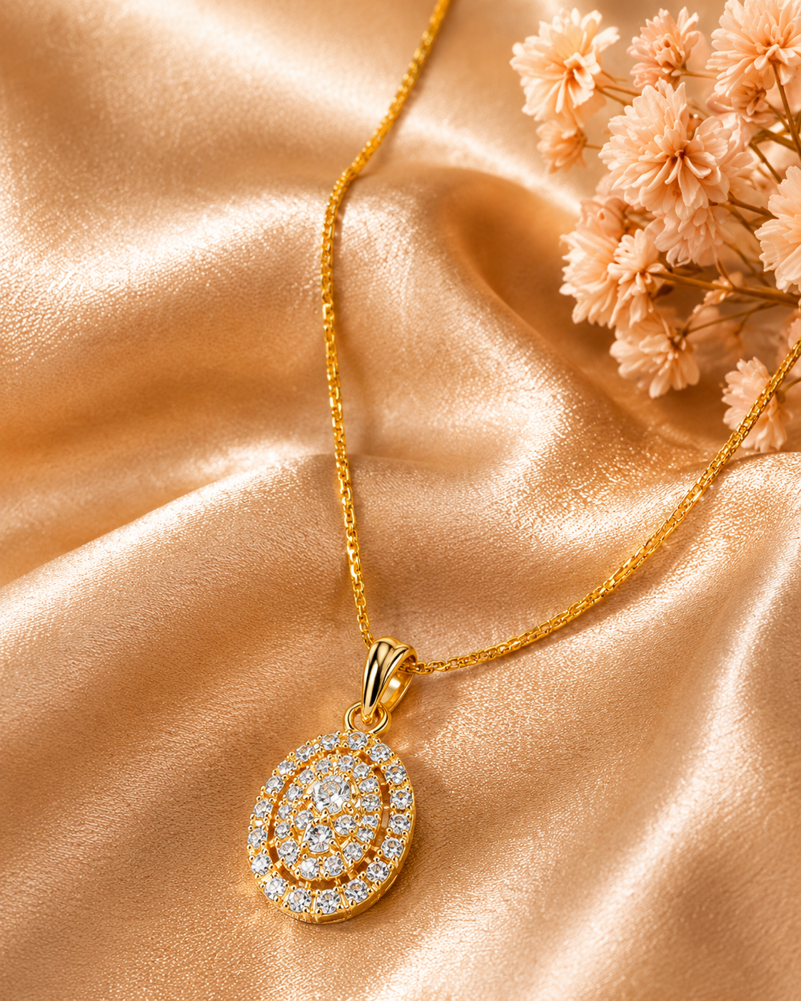 Oval Diamond Inspired Pendant
