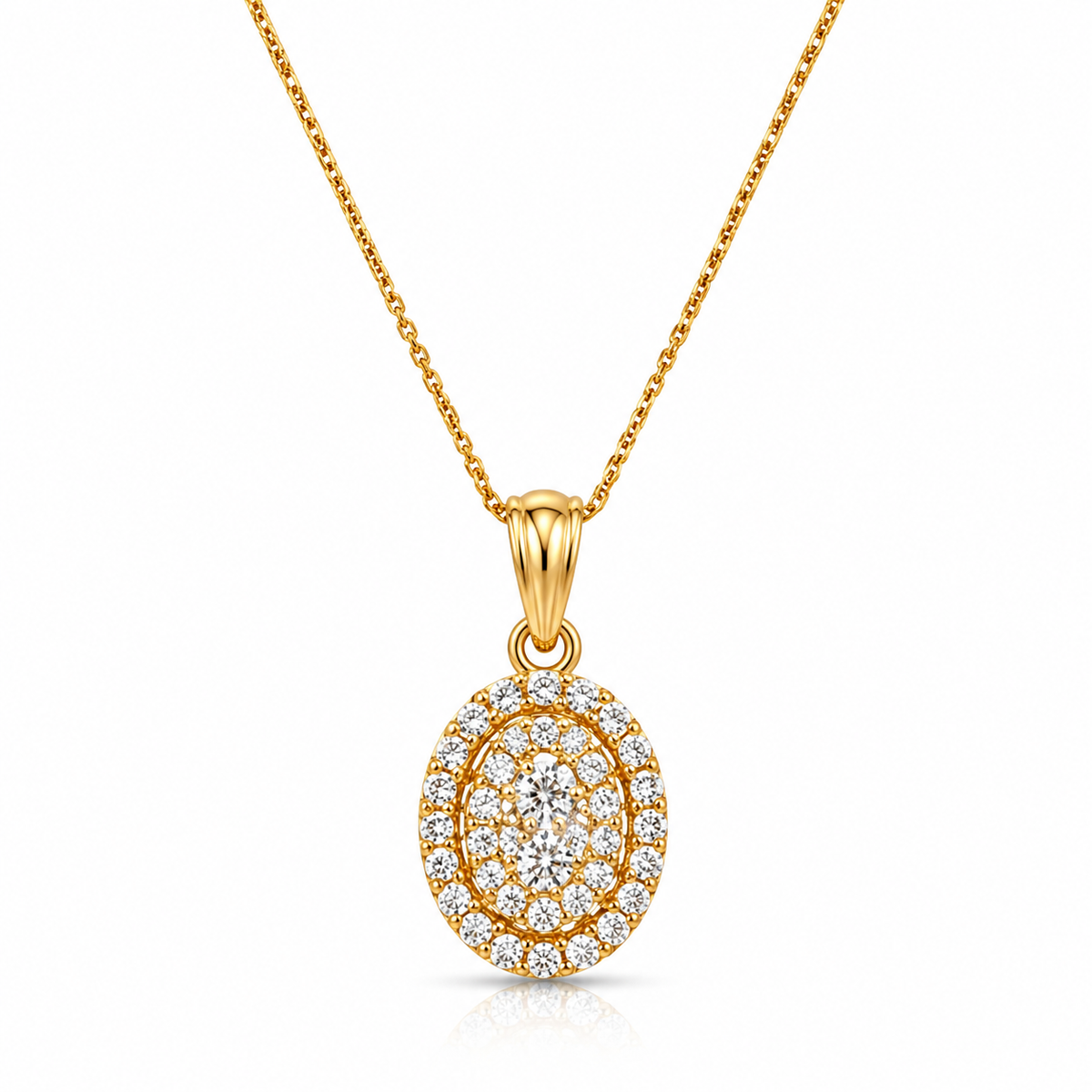 Oval Diamond-Look Pendant