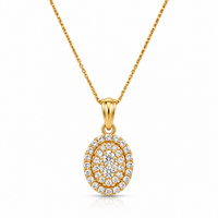 Oval Diamond-Look Pendant