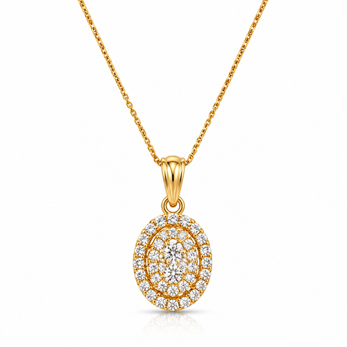 Oval Diamond Inspired Pendant