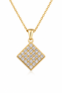American Diamond Square Pendant Necklace