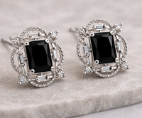 AD Diamond Halo Necklace with Matching Earrings