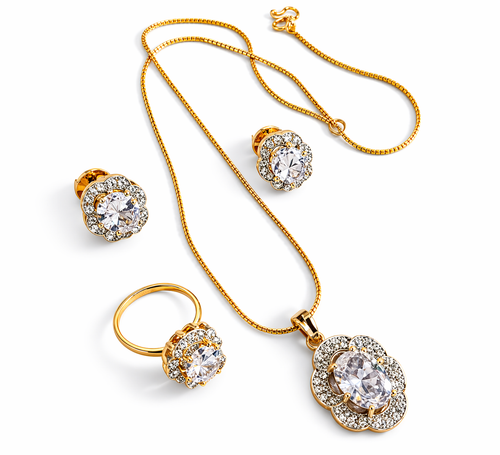 AD Pendant with Earrings & Ring Combo