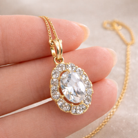 American Diamond Pendant Set with Earrings & Ring Combo