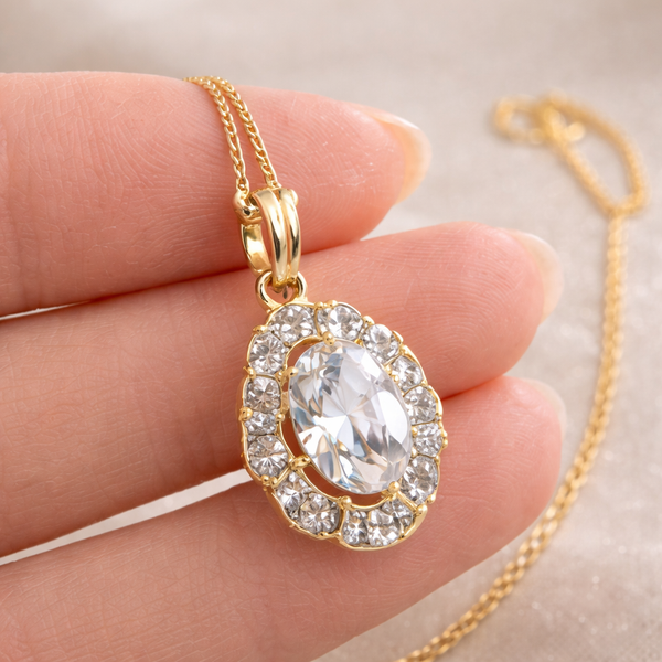 American Diamond Pendant Set with Earrings & Ring Combo