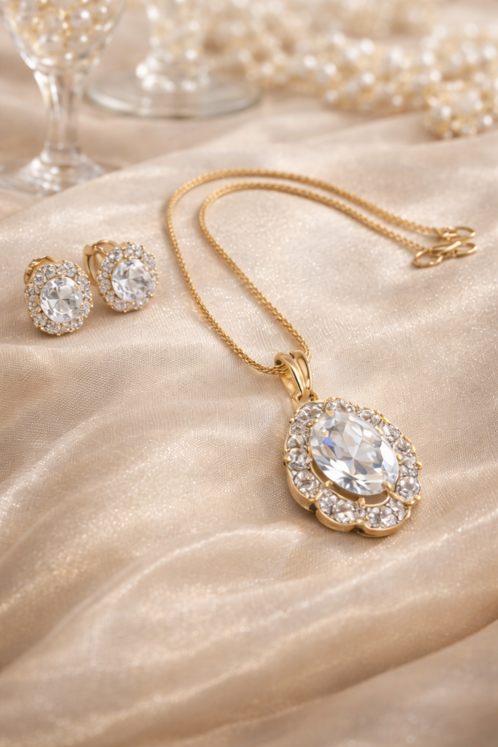 AD Pendant with Earrings & Ring Combo