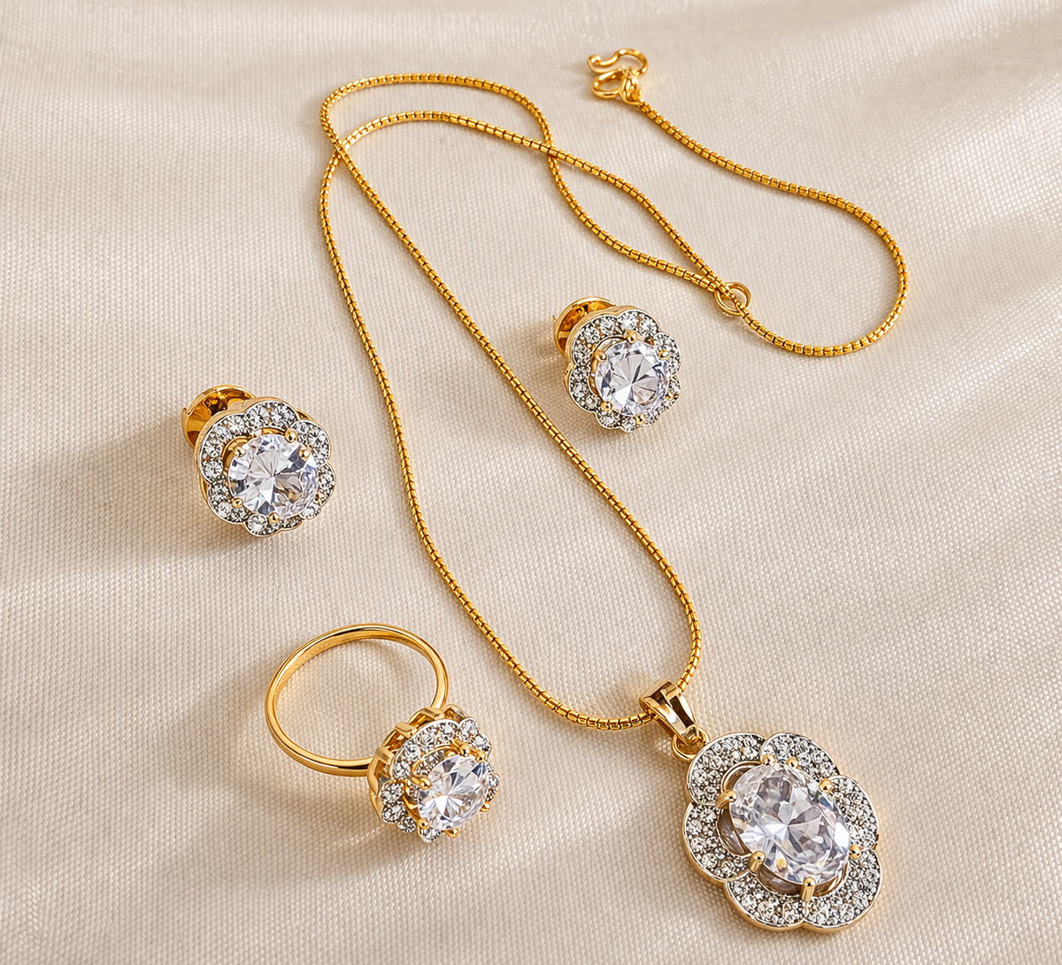 AD Pendant with Earrings & Ring Combo