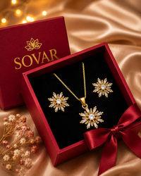 Gold-Plated CZ Diamond Pendant Set