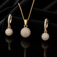 Gold-Plated CZ Diamond Celeste Dome Pendant Set