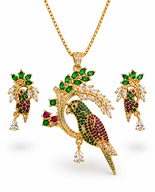Royal Peacock Pendant Set