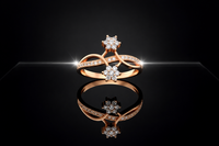 Rose Gold Floral AD Diamond Ring