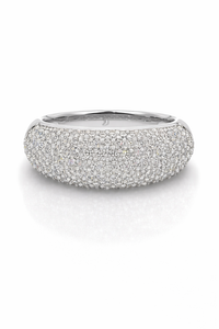 Silver CZ Diamond Band Ring